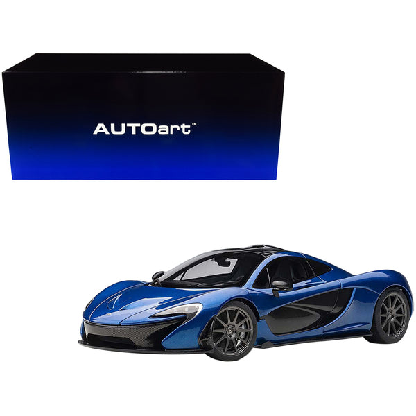 Mclaren P1 Azure Blue / Metallic Dark Blue and Carbon Fiber 1/18 Model Car by Autoart