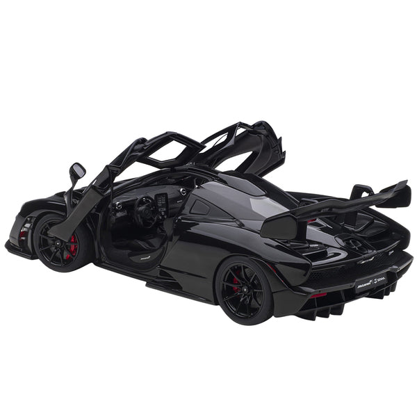 Mclaren Senna Stealth Cosmos Black with Carbon Accents 1/18 Model Car by Autoart