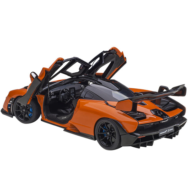 Mclaren Senna Trophy Mira Orange and Black with Carbon Accents 1/18 Model Car by Autoart