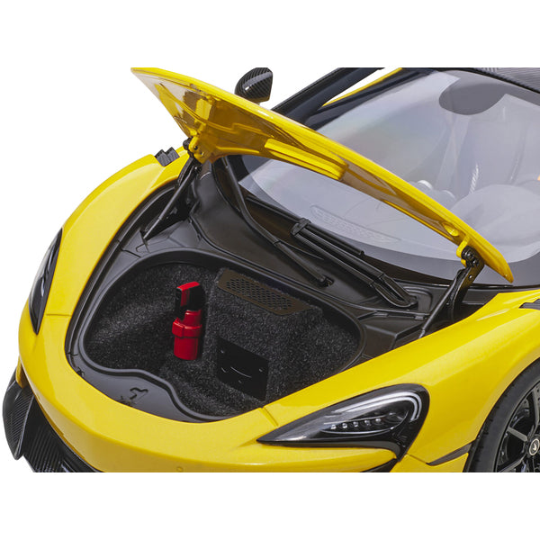 Mclaren 600LT Sicilian Yellow and Carbon 1/18 Model Car by Autoart