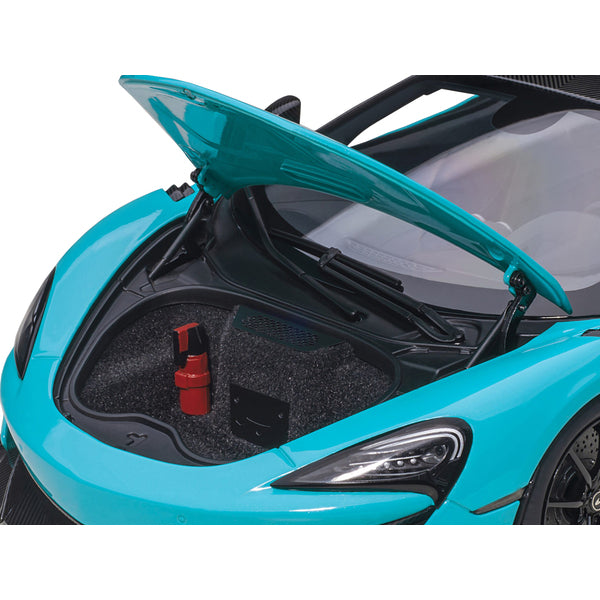 Mclaren 600LT Fistral Blue and Carbon 1/18 Model Car by Autoart