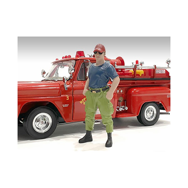 "Firefighters" 6 piece Figure Set (4 Males 1 Dog 1 Accessory) for 1/18 Scale Models by American Diorama