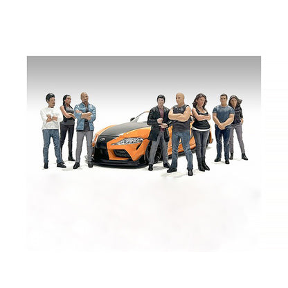 "Car Meet 3" 8 piece Figure Set for 1/18 Scale Models by American Diorama