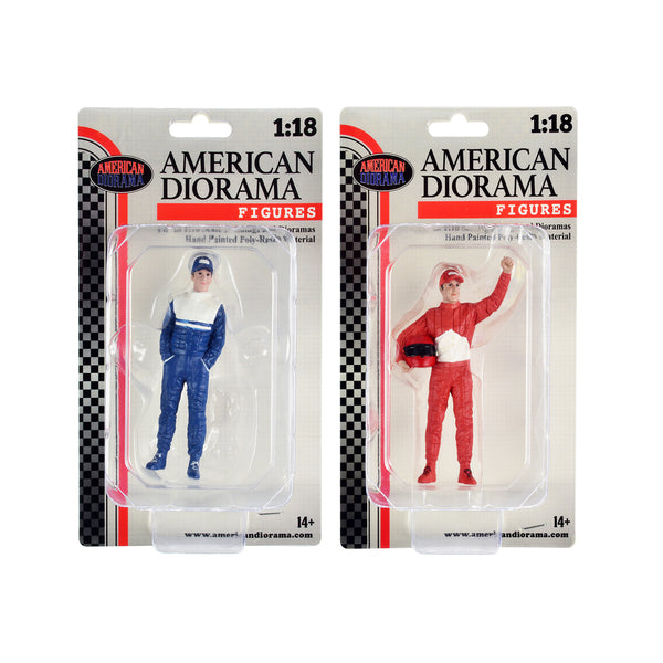 "Racing Legends" 90's Figures A and B Set of 2 for 1/18 Scale Models by American Diorama