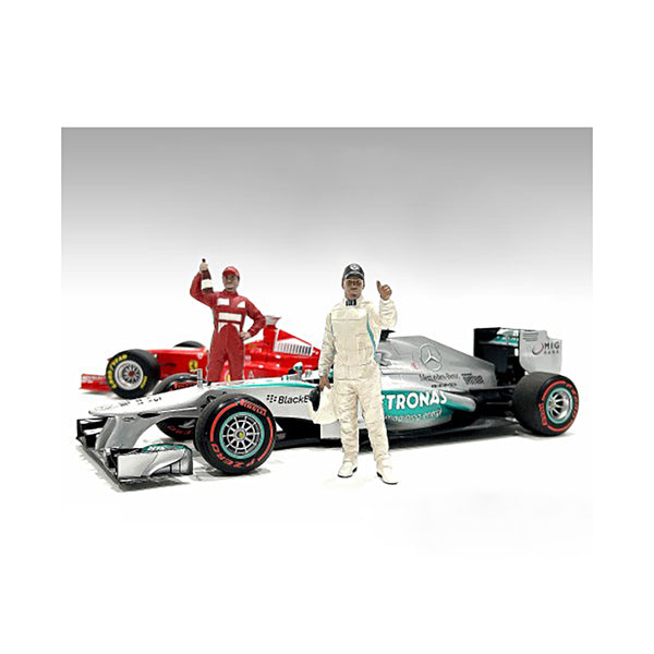 "Racing Legends" 2000's Figures A and B Set of 2 for 1/18 Scale Models by American Diorama