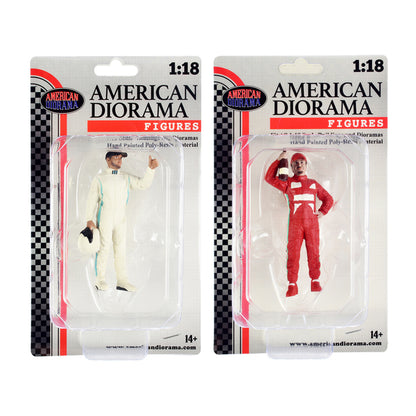 "Racing Legends" 2000's Figures A and B Set of 2 for 1/18 Scale Models by American Diorama