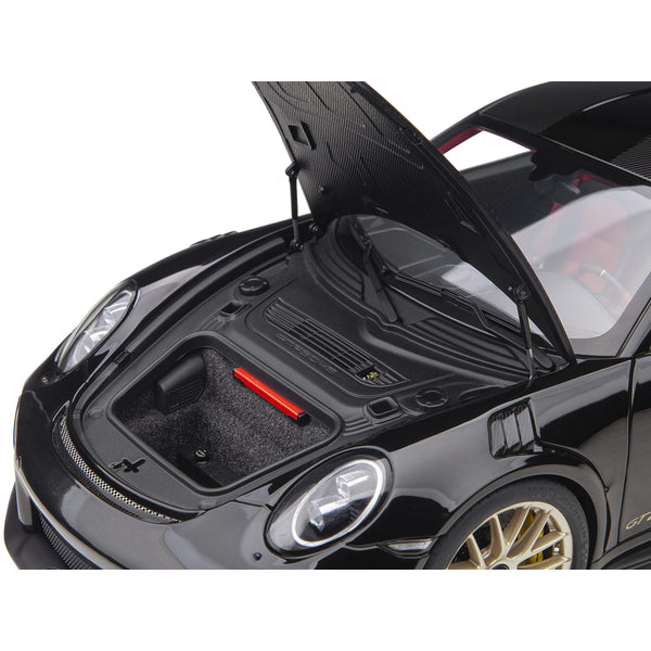 Porsche 911 (991.2) GT2 RS Weissach Package Black with Carbon Stripes 1/18 Model Car by Autoart