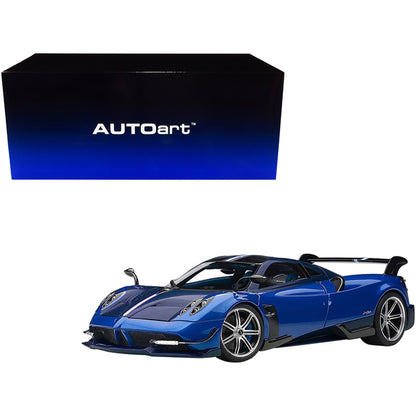 Pagani Huayra BC Blu Francia / Candy Blue Metallic with Carbon Accents 1/18 Model Car by Autoart