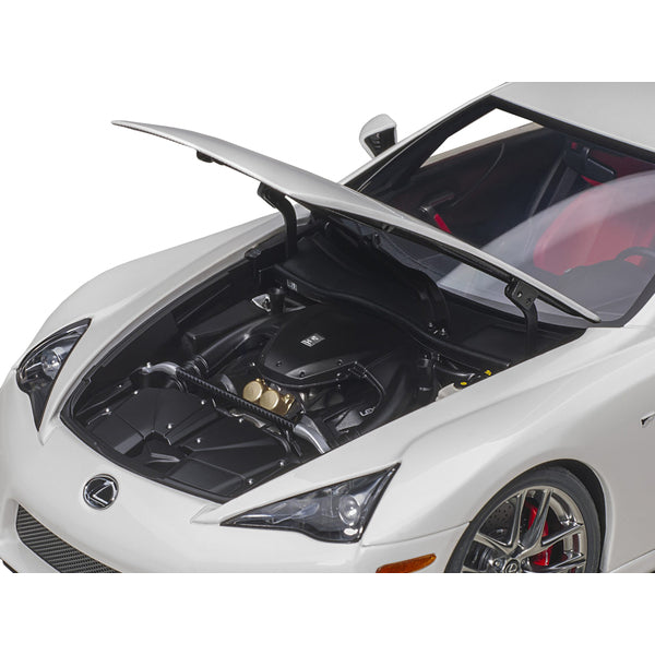 Lexus LFA Whitest White with Red and Black Interior 1/18 Model Car by Autoart