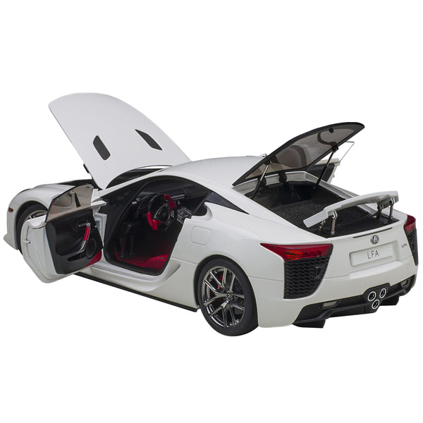 Lexus LFA Whitest White with Red and Black Interior 1/18 Model Car by Autoart