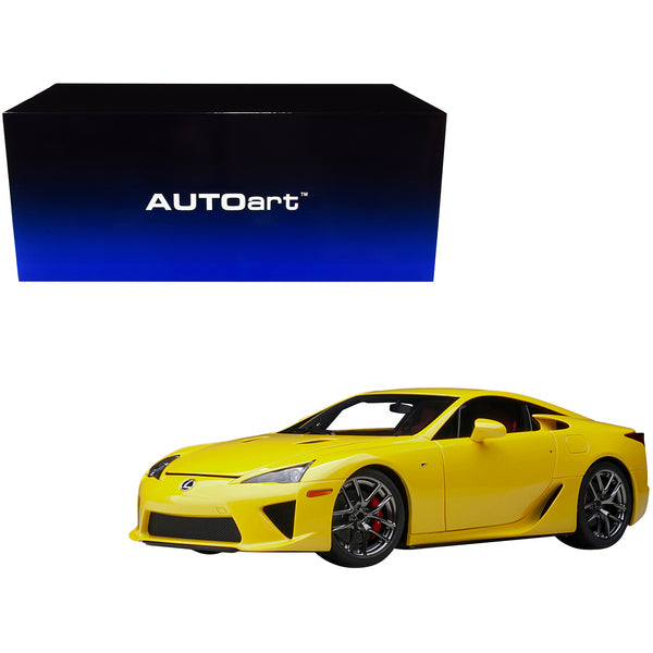 Lexus LFA Pearl Yellow with Red and Black Interior 1/18 Model Car by Autoart