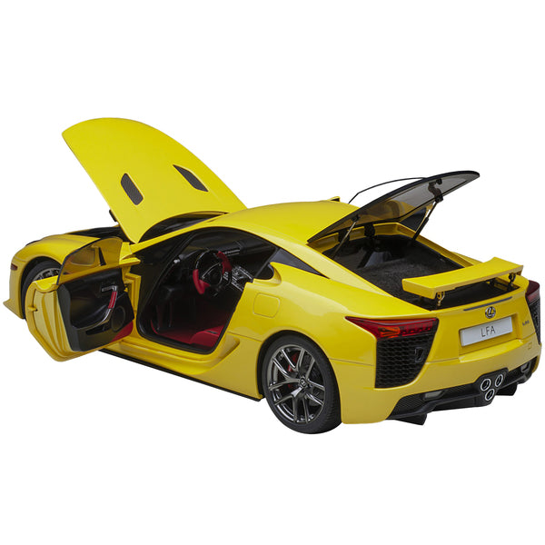 Lexus LFA Pearl Yellow with Red and Black Interior 1/18 Model Car by Autoart