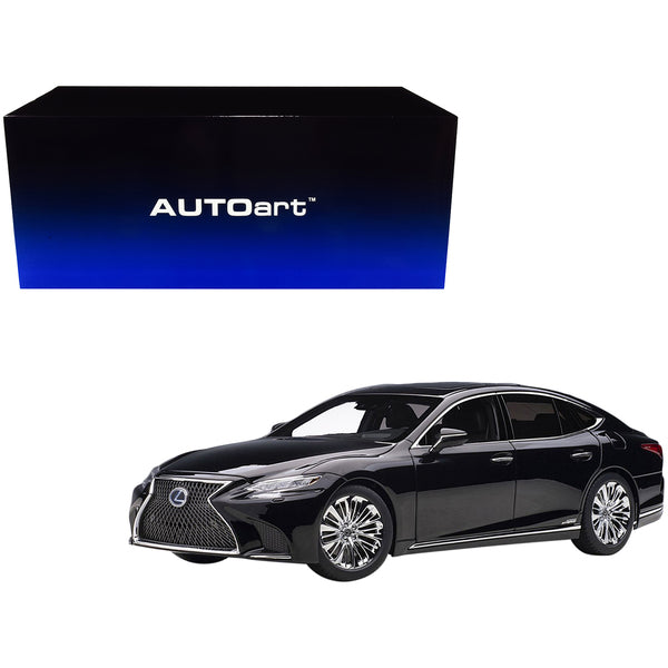 Lexus LS 500h Black with Black Interior 1/18 Model Car by Autoart