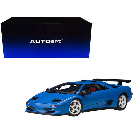 Lamborghini Diablo SV-R Blu Le Mans Blue 1/18 Model Car by Autoart