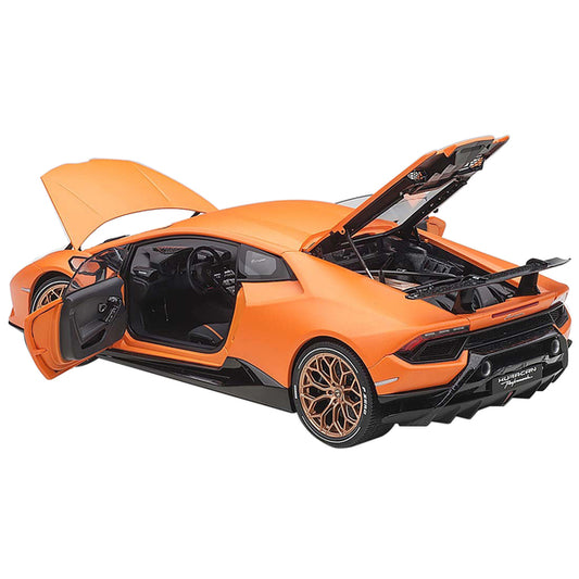 Lamborghini Huracan Performante Arancio Anthaeus / Matt Orange with Gold Wheels 1/18 Model Car by Autoart