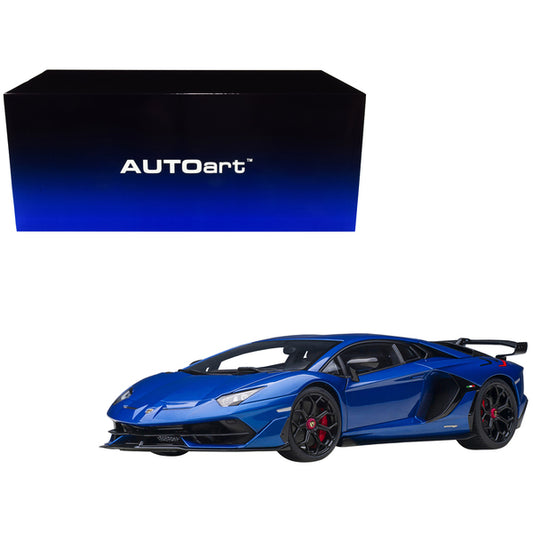 Lamborghini Aventador SVJ Blue Nethuns Metallic 1/18 Model Car by Autoart