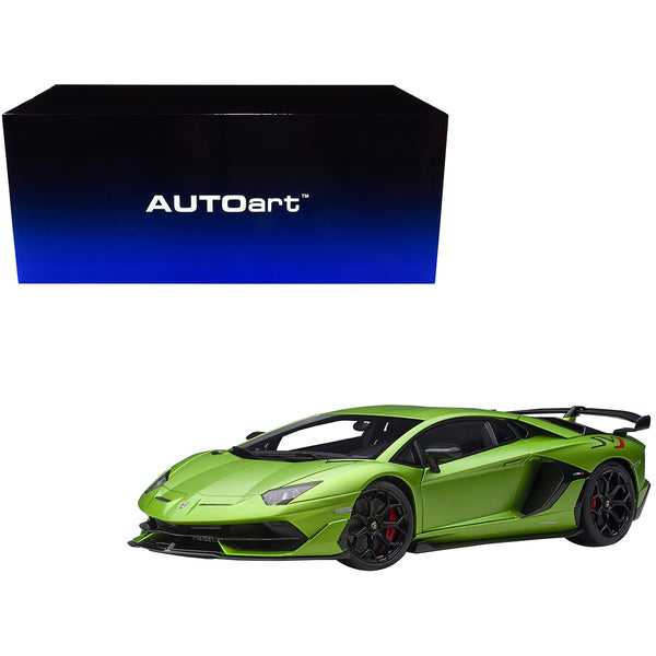 Lamborghini Aventador SVJ Verde Alceo Matt Green Metallic 1/18 Model Car by Autoart