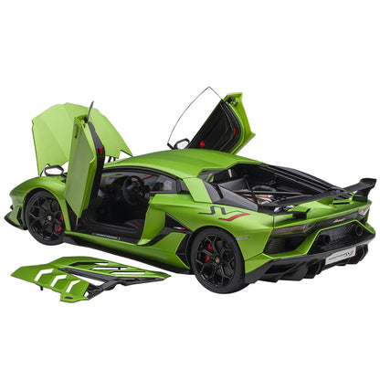 Lamborghini Aventador SVJ Verde Alceo Matt Green Metallic 1/18 Model Car by Autoart