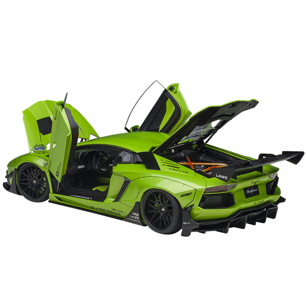 Lamborghini Aventador Liberty Walk LB-Works Pearl Green Metallic Limited Edition 1/18 Model Car by Autoart