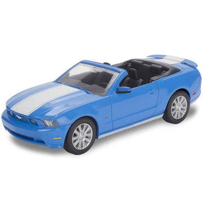 Level 2 Easy-Click 2010 Ford Mustang GT Convertible Blue 1/25 Scale Model by Revell