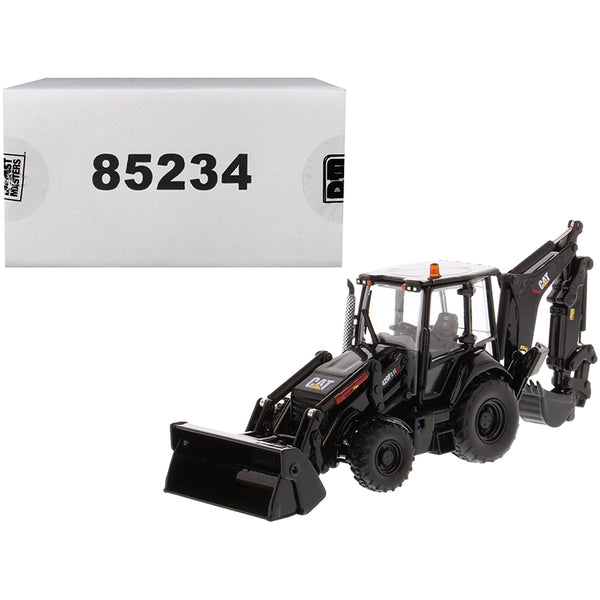 CAT Caterpillar 420F2 IT Backhoe Loader Special Black Paint Finish with Work Tools and Two Figurines "30th Anniversary Edition" "High Line Series" 1/50 Diecast Model by Diecast Masters