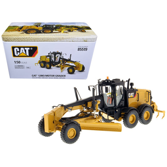 CAT Caterpillar 12M3 Motor Grader with Operator "High Line Series" 1/50 Diecast Model by Diecast Masters