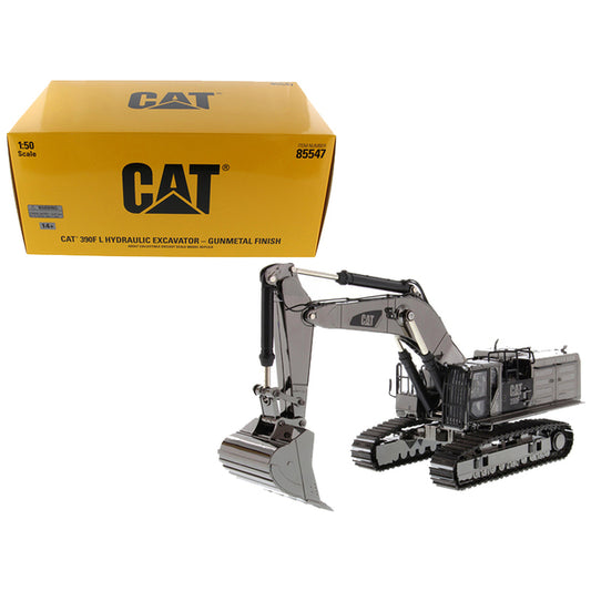 CAT Caterpillar 390F L Hydraulic Tracked Excavator Gunmetal "Commemorative Series" 1/50 Diecast Model by Diecast Masters