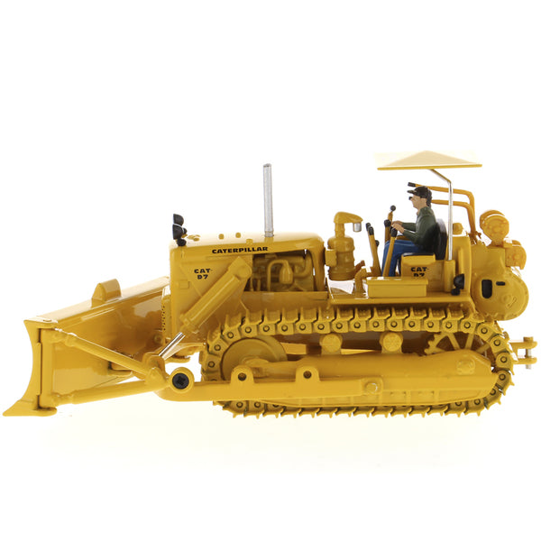 CAT Caterpillar D7C Track-Type Tractor Dozer Yellow with Operator "Vintage Series" 1/50 Diecast Model by Diecast Masters