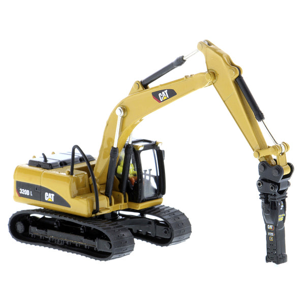 CAT Caterpillar 320D L Hydraulic Excavator with Multiple Work Tools and Operator "High Line" Series 1/87 (HO) Scale Diecast Model by Diecast Masters