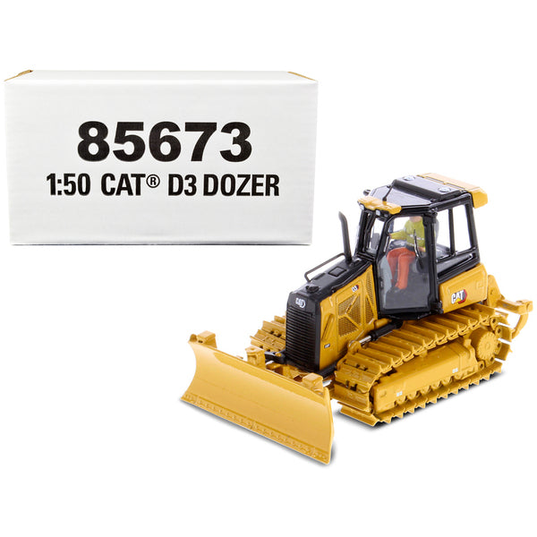 CAT Caterpillar D3 Track Type Dozer with Operator "High Line" Series 1/50 Diecast Model by Diecast Masters