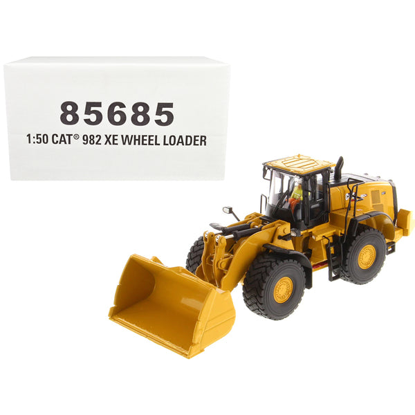 CAT Caterpillar 982 XE Wheel Loader Yellow with Operator "High Line Series" 1/50 Diecast Model by Diecast Masters