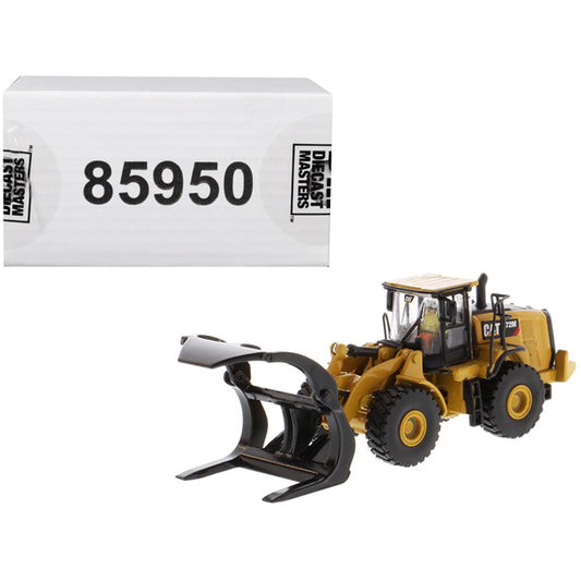 CAT Caterpillar 972M Wheel Loader with Log Fork and Operator "High Line" Series 1/87 (HO) Scale Diecast Model by Diecast Masters