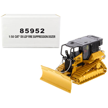 CAT Caterpillar D5 LGP Track Type Tractor Fire Dozer Yellow with Operator "High Line" Series 1/50 Diecast Model by Diecast Masters