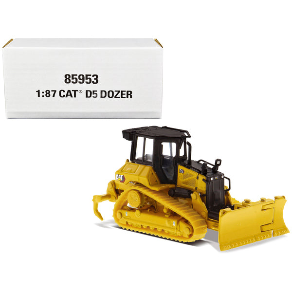 CAT Caterpillar D5 Track-Type Dozer Yellow with Fine Grading Undercarriage and Foldable Blade "High Line Series" 1/87 (HO) Scale Diecast Model by Diecast Masters