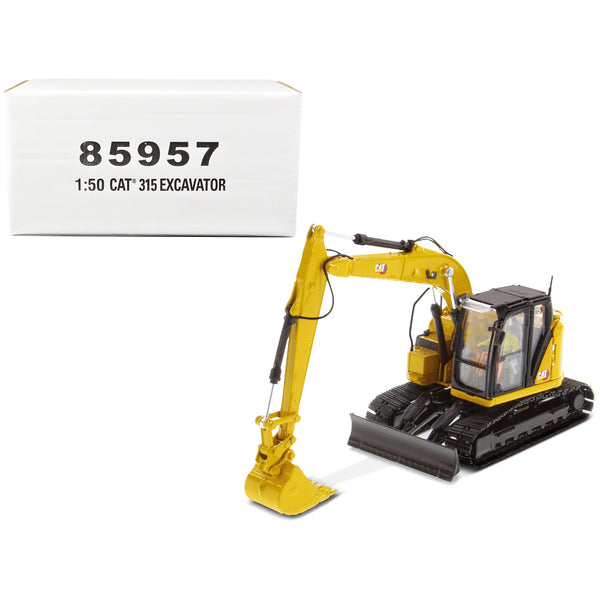 CAT Caterpillar 315 Track Type Hydraulic Excavator Yellow with Operator "High Line" Series 1/50 Diecast Model by Diecast Masters