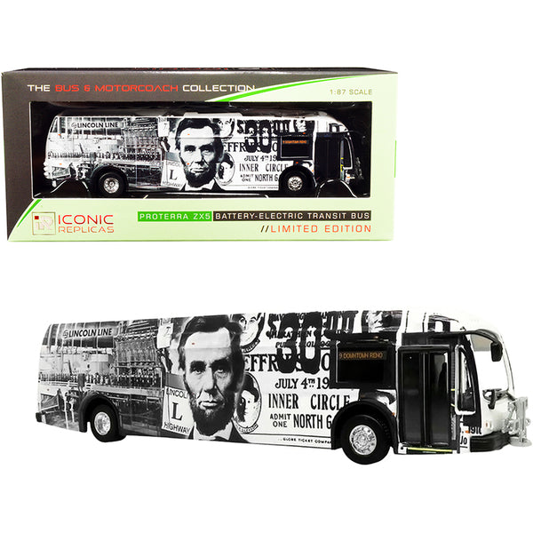 Proterra ZX5 Battery-Electric Transit Bus #9 "Downtown Reno" "Lincoln Line" (Nevada) "The Bus & Motorcoach Collection" 1/87 (HO) Diecast Model by Iconic Replicas