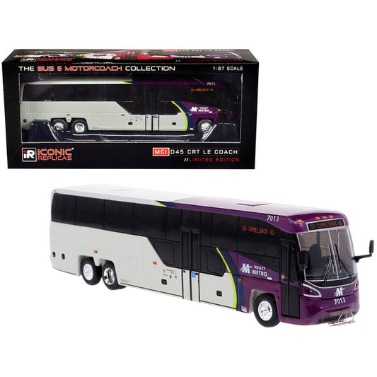 MCI D45 CRT LE Coach Bus "Valley Metro" Destination: "50 Camelback RD" "The Bus & Motorcoach Collection" 1/87 Diecast Model by Iconic Replicas