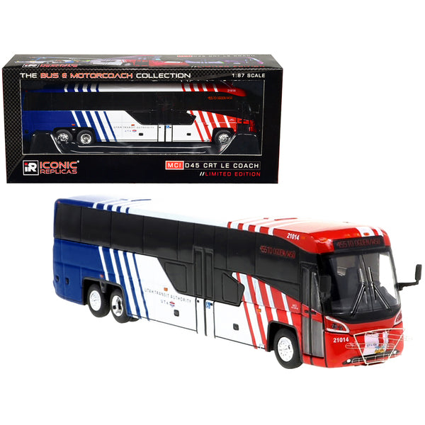 MCI D45 CRT LE Coach Bus "Utah Transit Authority" Destination: "455 To Ogden/WSU" "The Bus & Motorcoach Collection" 1/87 Diecast Model by Iconic Replicas