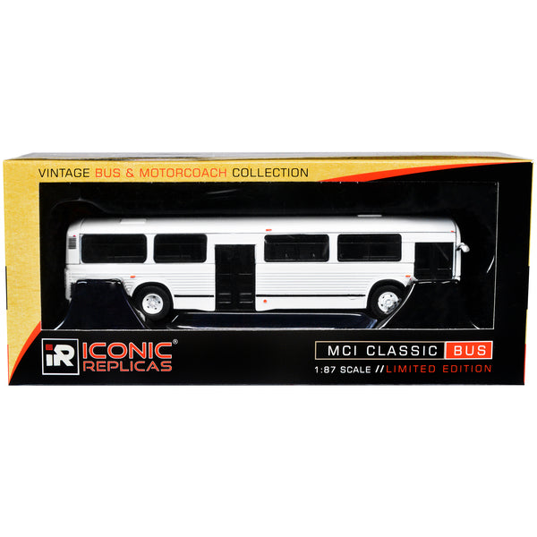 MCI Classic City Bus Plain White "Vintage Bus & Motorcoach Collection" 1/87 Diecast Model by Iconic Replicas