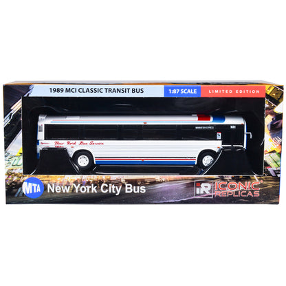 1989 MCI Classic Transit Bus New York Bus Service "Manhattan Express" "MTA New York City Bus" Series 1/87 Diecast Model by Iconic Replicas