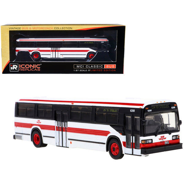 MCI Classic Transit Bus TTC Toronto "24 To Steeles" "Vintage Bus & Motorcoach Collection" 1/87 Diecast Model by Iconic Replicas