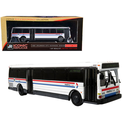 1980 Grumman 870 Advanced Design Transit Bus WMATA (Washington Metropolitan Area Transit Authority) Metro Bus "16S Pentagon" "Vintage Bus & Motorcoach Collection" 1/87 Diecast Model by Iconic Replicas