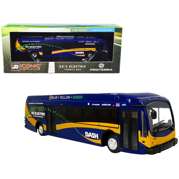 Proterra ZX5 Electric Transit Bus "Alexandria Transit Co." DASH "35 Pentagon" 1/87 (HO) Diecast Model by Iconic Replicas