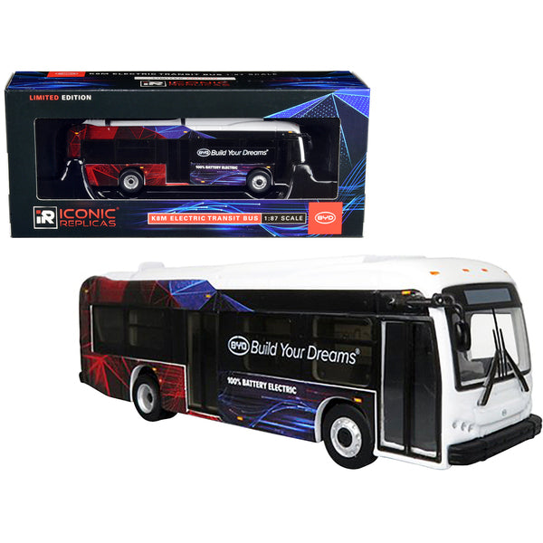 BYD K8M Electric Transit Bus "Build Your Dreams" Corporate Livery Limited Edition 1/87 (HO) Diecast Model by Iconic Replicas