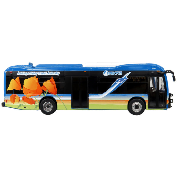 BYD K8M Electric Transit Bus Antelope Valley Transit Authority (AVTA) "4 Lancaster Blvd." Limited Edition 1/87 (HO) Diecast Model by Iconic Replicas