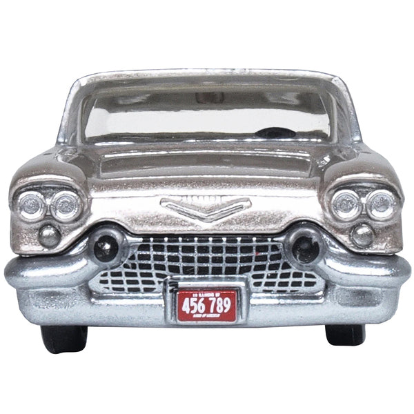 1957 Cadillac Eldorado Brougham Sandalwood Beige Metallic with Silver Top 1/87 (HO) Scale Diecast Model Car by Oxford Diecast