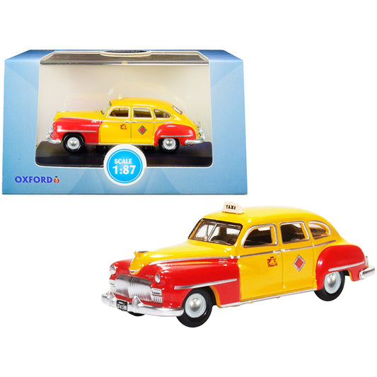 1946-1948 DeSoto Suburban Yellow and Red "San Francisco Taxi" "The Godfather" Movie 1/87 (HO) Scale Diecast Model Car by Oxford Diecast