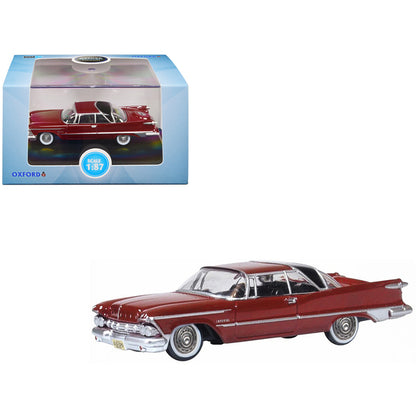 1959 Chrysler Imperial Crown 2 Door Hardtop Radiant Red with Black Top 1/87 (HO) Scale Diecast Model Car by Oxford Diecast