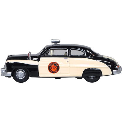 1949 Mercury Monarch Police Black and White "Florida Highway Patrol" 1/87 (HO) Scale Diecast Model Car by Oxford Diecast