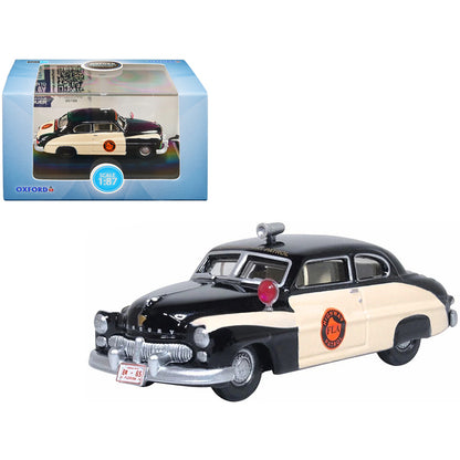 1949 Mercury Monarch Police Black and White "Florida Highway Patrol" 1/87 (HO) Scale Diecast Model Car by Oxford Diecast